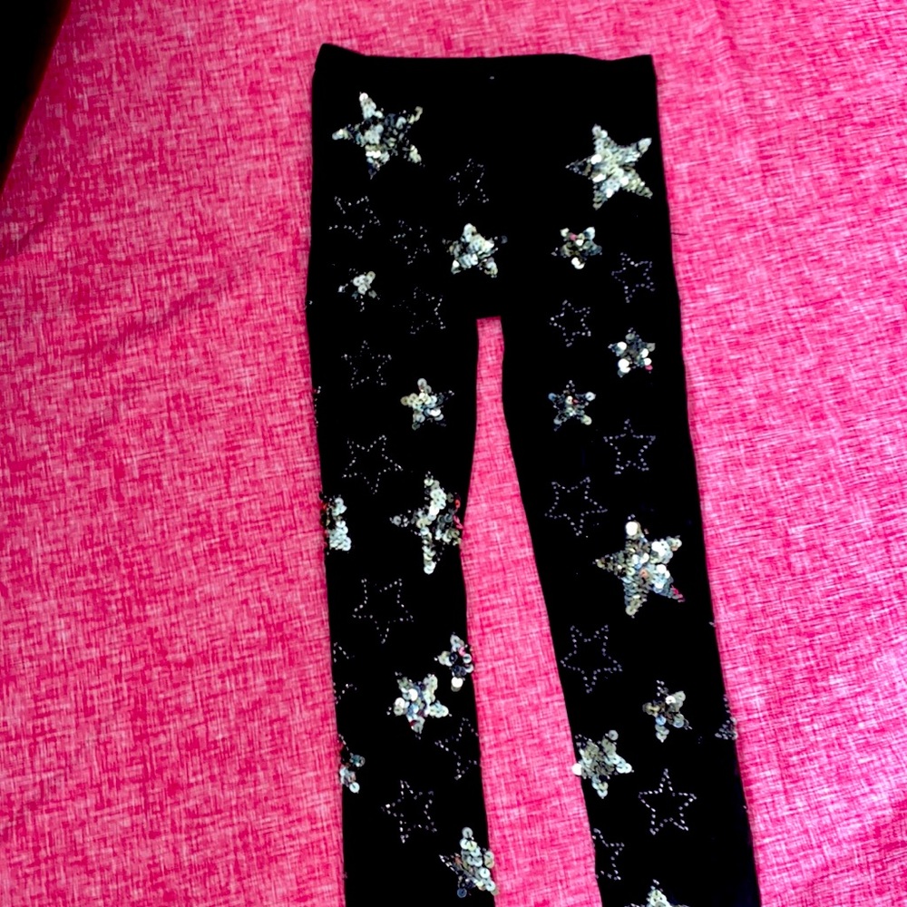 Star print sequin tights